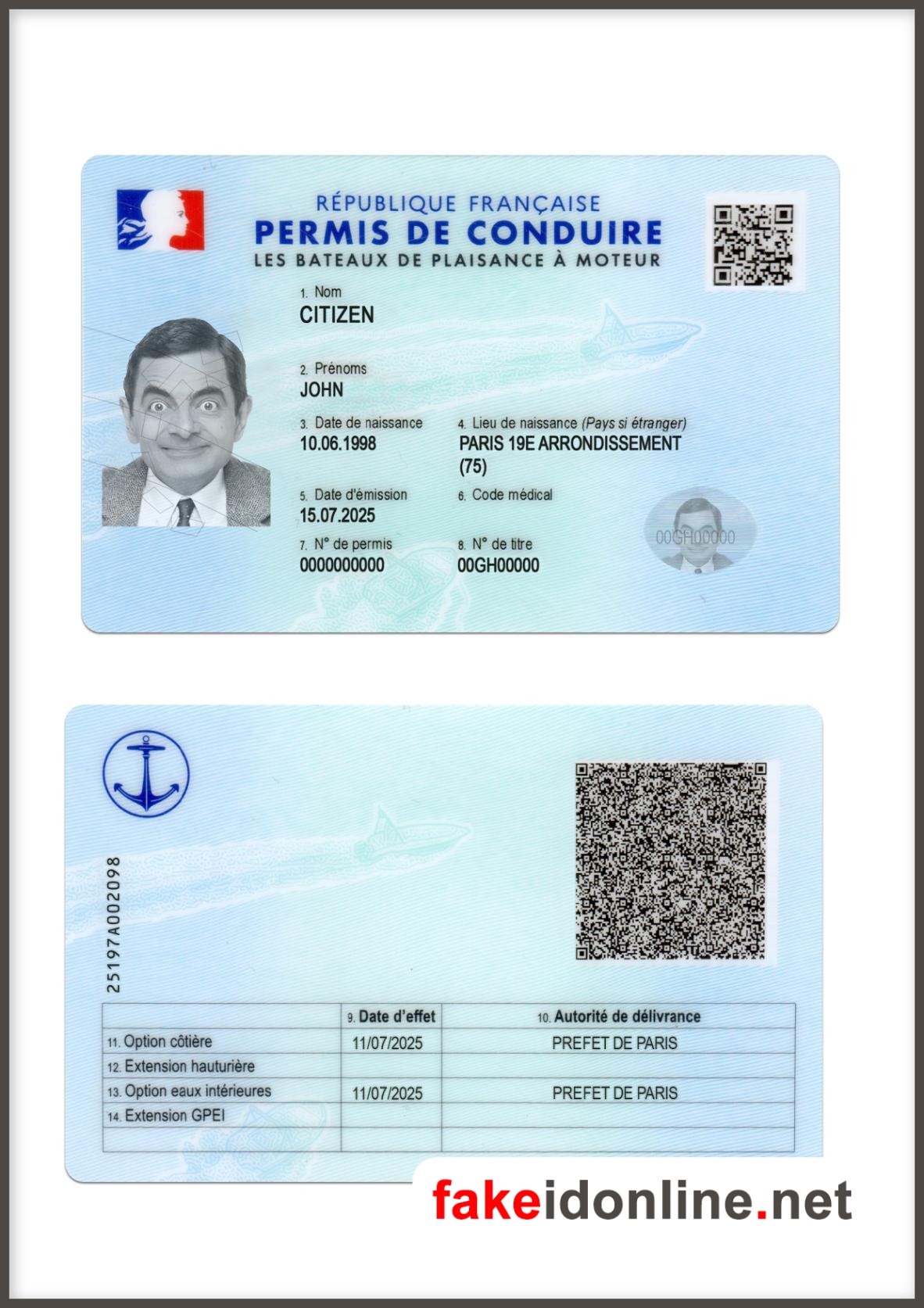 France Driver License PSD Template